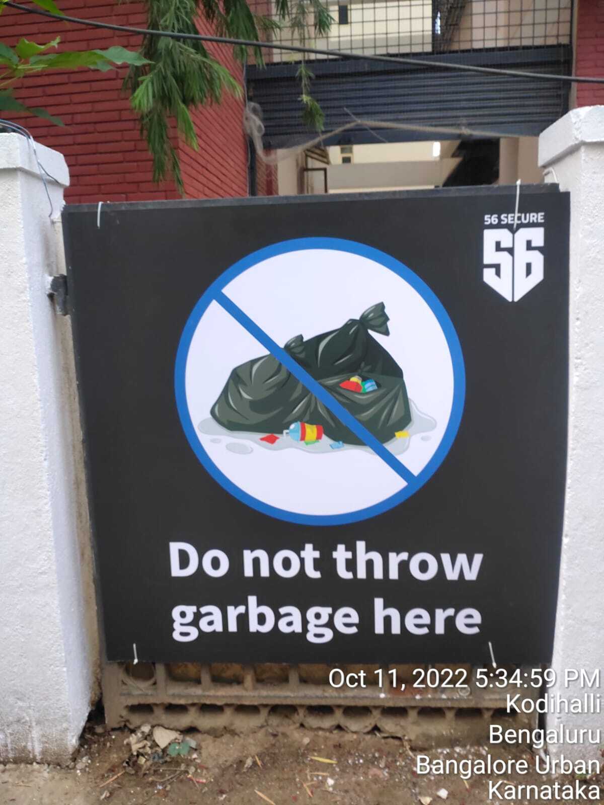 do not throw garbage here - warning board